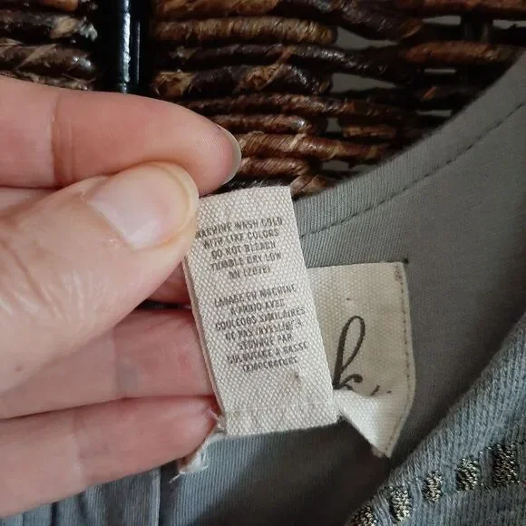 Peek Embroidered Tank Dress Girls XL Gray Kids Metallic Floral Party Sleeveless - Picture 8 of 8